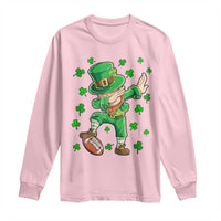 Dabbing Leprechaun Football St Patricks Day Boys Men Sports T-Shirt Long Sleeve Shirt