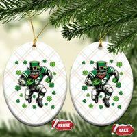 Leprechaun Football Dabbing Pose Ceramic Ornament Lucky Irish Gift