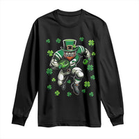 Leprechaun Football Dabbing Pose Long Sleeve Shirt Lucky Irish Gift