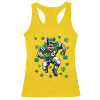 Leprechaun Football Dabbing Pose Racerback Tank Top Lucky Irish Gift