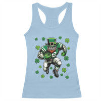 Leprechaun Football Dabbing Pose Racerback Tank Top Lucky Irish Gift