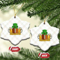 Funny Leprechaun Hat American Football Ceramic Ornament