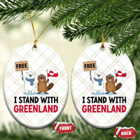 I Stand With Greenland Ceramic Ornament Anti Authoritarian Political Gag Gift