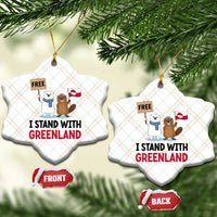I Stand With Greenland Ceramic Ornament Anti Authoritarian Political Gag Gift