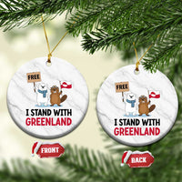 I Stand With Greenland Ceramic Ornament Anti Authoritarian Political Gag Gift