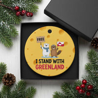 I Stand With Greenland Ceramic Ornament Anti Authoritarian Political Gag Gift