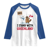I Stand With Greenland Raglan Shirt Anti Authoritarian Political Gag Gift