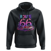 Route Highway 66 Americana Adventure Hoodie Cute Raccoon Driving Car