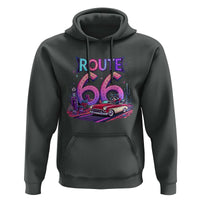 Route Highway 66 Americana Adventure Hoodie Cute Raccoon Driving Car