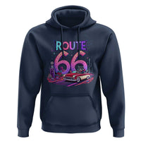 Route Highway 66 Americana Adventure Hoodie Cute Raccoon Driving Car