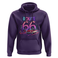 Route Highway 66 Americana Adventure Hoodie Cute Raccoon Driving Car