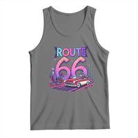 Route Highway 66 Americana Adventure Tank Top Cute Raccoon Driving Car