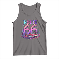 Route Highway 66 Americana Adventure Tank Top Cute Raccoon Driving Car