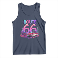 Route Highway 66 Americana Adventure Tank Top Cute Raccoon Driving Car