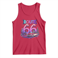 Route Highway 66 Americana Adventure Tank Top Cute Raccoon Driving Car