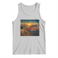 Route Highway 66 Raccoon Tank Top Americana Road Trip