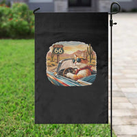 Route Highway 66 Cat Garden Flag Americana Road Trip
