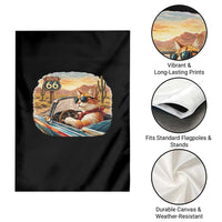 Route Highway 66 Cat Garden Flag Americana Road Trip