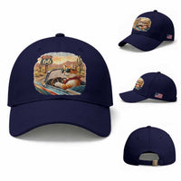 Route Highway 66 Cat Baseball Cap Americana Road Trip
