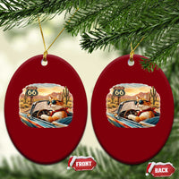 Route Highway 66 Cat Ceramic Ornament Americana Road Trip