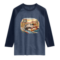 Route Highway 66 Cat Raglan Shirt Americana Road Trip