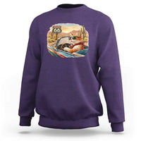 Route Highway 66 Cat Sweatshirt Americana Road Trip