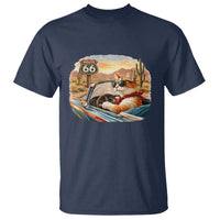 Route Highway 66 Cat T Shirt Americana Road Trip