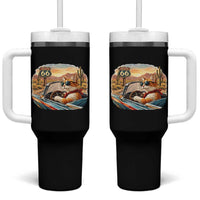 Route Highway 66 Cat Tumbler With Handle Americana Road Trip