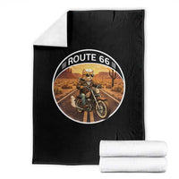 Route Highway 66 Motorcycle Cat Throw Blanket Road Trip Adventure