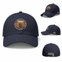 Route Highway 66 Motorcycle Cat Baseball Cap Road Trip Adventure
