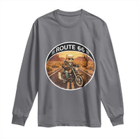 Route Highway 66 Motorcycle Cat Long Sleeve Shirt Road Trip Adventure