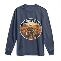 Route Highway 66 Motorcycle Cat Long Sleeve Shirt Road Trip Adventure