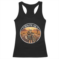 Route Highway 66 Motorcycle Cat Racerback Tank Top Road Trip Adventure