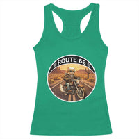 Route Highway 66 Motorcycle Cat Racerback Tank Top Road Trip Adventure
