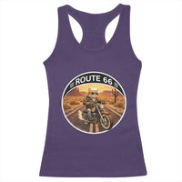 Route Highway 66 Motorcycle Cat Racerback Tank Top Road Trip Adventure