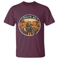Route Highway 66 Motorcycle Cat T Shirt Road Trip Adventure