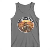 Route Highway 66 Motorcycle Cat Tank Top Road Trip Adventure