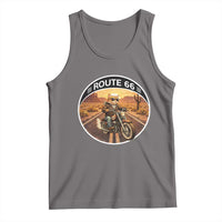 Route Highway 66 Motorcycle Cat Tank Top Road Trip Adventure