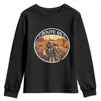 Route Highway 66 Motorcycle Cat Youth Sweatshirt Road Trip Adventure