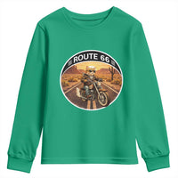 Route Highway 66 Motorcycle Cat Youth Sweatshirt Road Trip Adventure