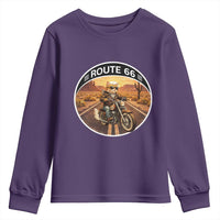 Route Highway 66 Motorcycle Cat Youth Sweatshirt Road Trip Adventure