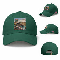 Funny Route Highway 66 Cat Lover Baseball Cap Mother Road Travel Gift