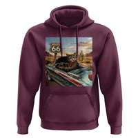 Funny Route Highway 66 Cat Lover Hoodie Mother Road Travel Gift