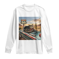 Funny Route Highway 66 Cat Lover Long Sleeve Shirt Mother Road Travel Gift