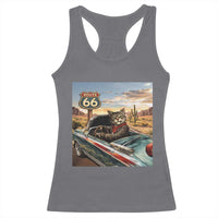 Funny Route Highway 66 Cat Lover Racerback Tank Top Mother Road Travel Gift