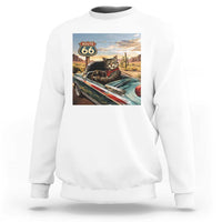Funny Route Highway 66 Cat Lover Sweatshirt Mother Road Travel Gift