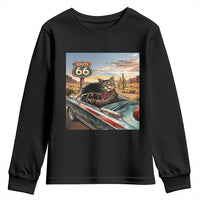 Funny Route Highway 66 Cat Lover Youth Sweatshirt Mother Road Travel Gift