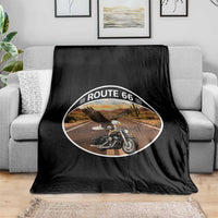 Route Highway 66 Motorcycle Eagle Throw Blanket Americana Adventure