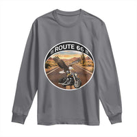 Route Highway 66 Motorcycle Eagle Long Sleeve Shirt Americana Adventure