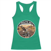 Route Highway 66 Motorcycle Eagle Racerback Tank Top Americana Adventure